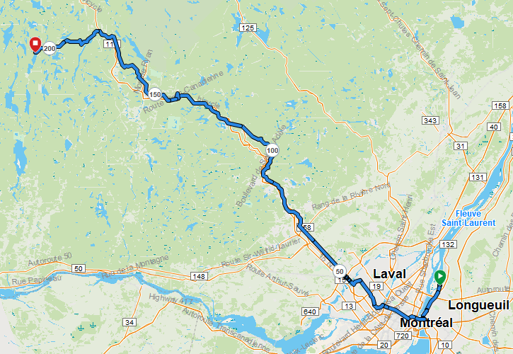 Tajet Boucherville la Minerve à la course